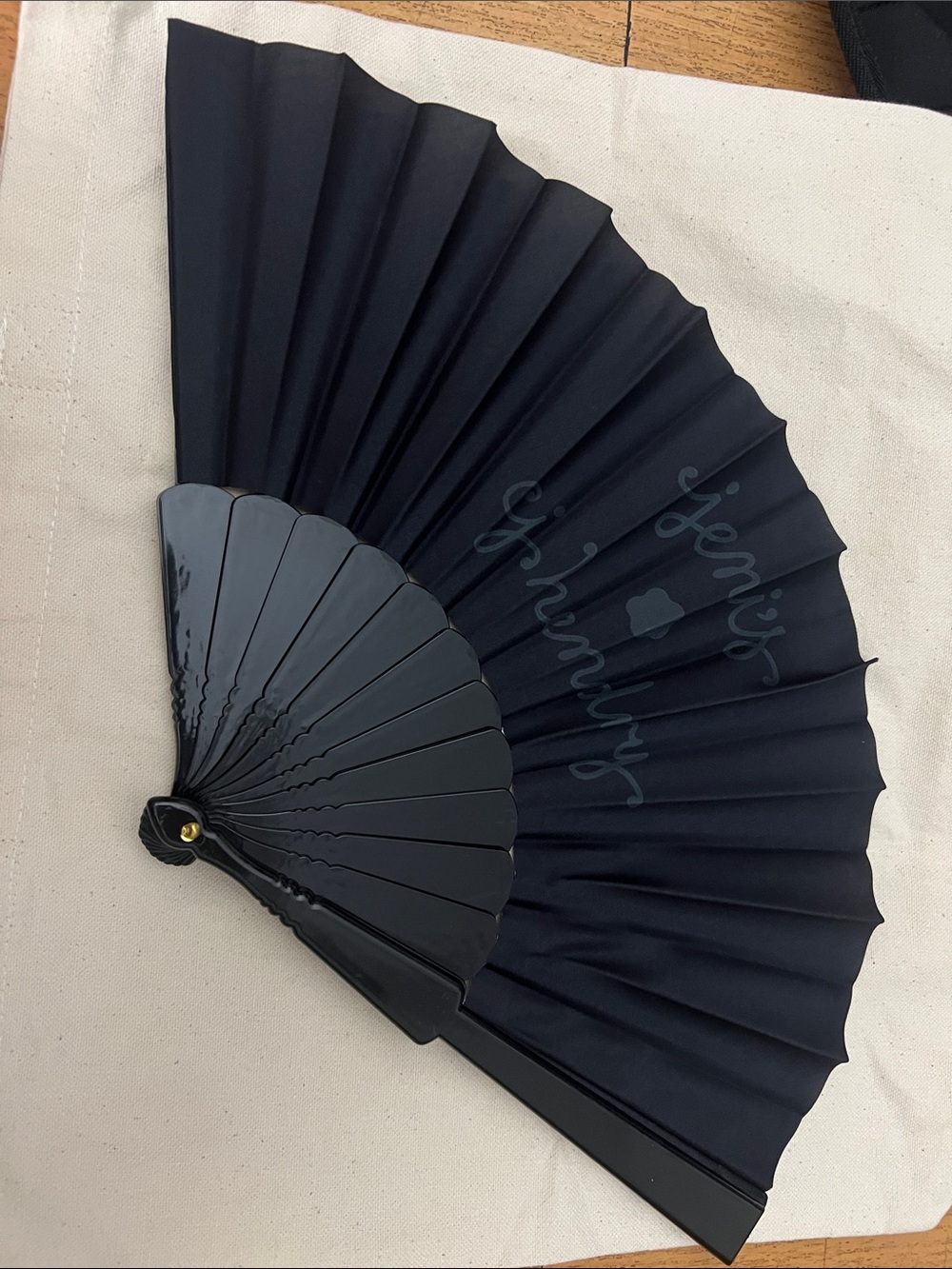 Black Folding Hand Fan - Elegant Women’s Accessory CJ HENRY. NEW has plastic